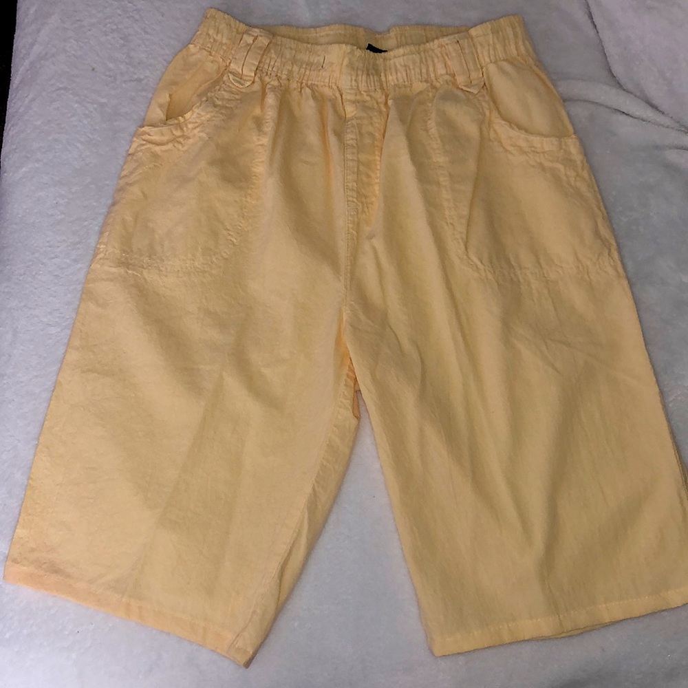 Vintage Elastic Waist Yellow Shorts by Erika | S